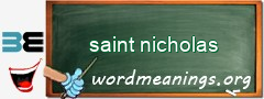 WordMeaning blackboard for saint nicholas